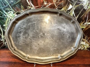 schönes vintage Zinn Tablett 39,5cm x 28,5cm - Picture 1 of 5