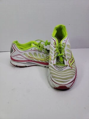 Tênis de corrida Saucony feminino Progrid Kinvara 3 10157-1 branco neon tamanho 9.5 bom - Imagem 1 de 4