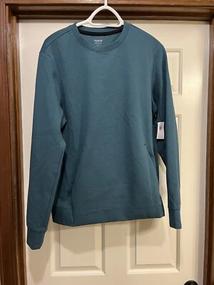 Old Navy Dynamic Fleece Hidden Pocket Crew Long Sleeve Shirt Med Men Green New - Image 1 of 4