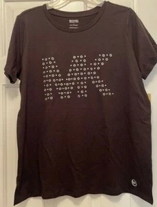MICHAEL KORS T-Shirt MSRP $78 Black/Silver Color LOGO Studded sz.L NWT - Picture 1 of 8
