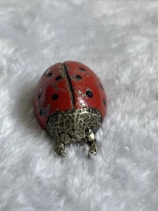 Charm coccinella smaltata vintage argento raro - Foto 1 di 10