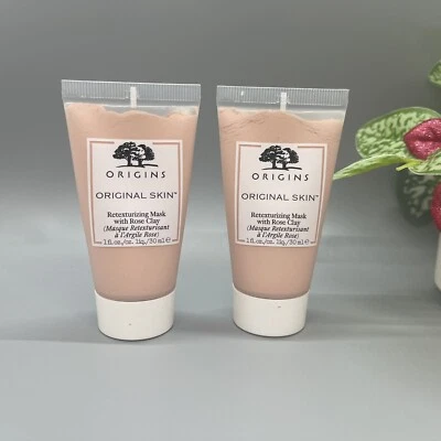 2x ORIGINS Original Skin Retexturizing Mask with Rose Clay 1 oz /30 ml Ea Travel - Image 1 of 3
