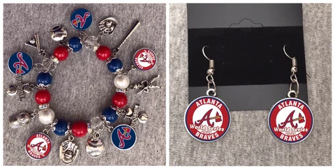 Atlanta Braves Earring And Bracelet Set Cover