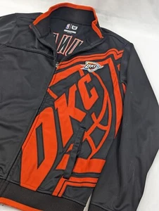 Oklahoma City Thunder Jacket Large Black Red Full Zip UNK Blue Label NBA OKC - Picture 1 of 9