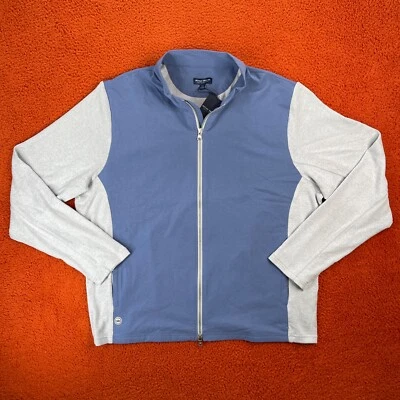 PETER MILLAR Hombres XXL 2XL Solsticio Híbrido Cremallera Completa Cárdigan Golf Azul Perla NUEVO Foto 1 de 4