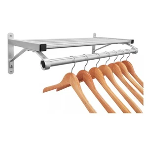 Wall Mount Brushed Metal Coat Rack - Picture 1 of 3