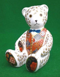 GROSSER ROYAL CROWN DERBY - GOLDIE - TEDDYBÄR BRIEFBESCHWERER. - Bild 1 von 10