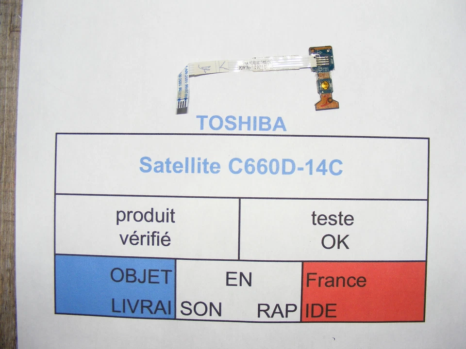 Platine POWER / démarrage pour TOSHIBA SATELLITE C660D-14C - Photo 1/1