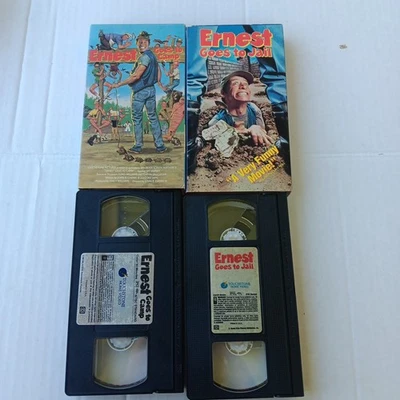 Lot 2x Ernest Goes to Camp & Jail (VHS) Video Tape Vintage Touchstone Home Video - Image 1 of 4