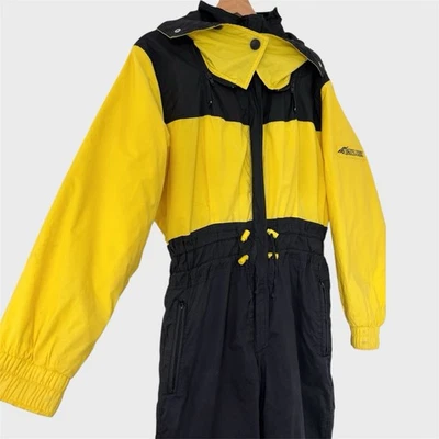 Vintage Benna Brok Black Yellow 80’s Ski Suit Italian Italy M  40 Overall - Image 1 of 4