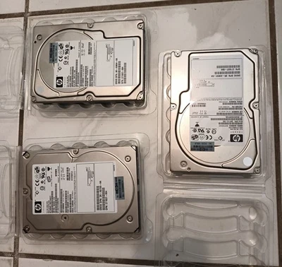 HP 72GB 73GB 10K RPM SCSI Hard Drive 2x BD07285A25 1x BD07288277 3 pack - Image 1 of 3