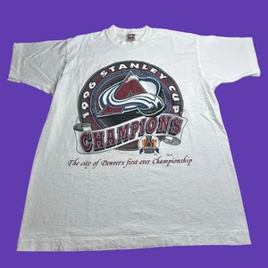 Camiseta de hockey Colorado Avalanche para hombre XL Stanley Cup Champions NHL vintage años 90 - Imagen 1 de 13