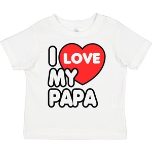 Inktastic I Love My Papa Toddler T-Shirt Heart Family Grandpa Child Preschooler - Picture 1 of 16