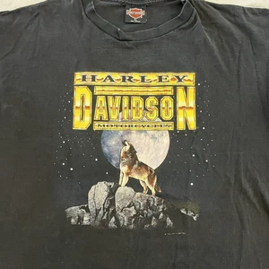 Camisa negra gráfica Harley Davidson Wolf Moon Tampa vintage para hombre XL Holubek - Imagen 1 de 7