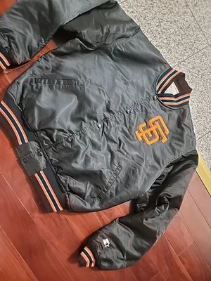 Vintage Starter San Francisco Giants Diamond Collection Satin Bomber Jacket L - Image 1 of 4