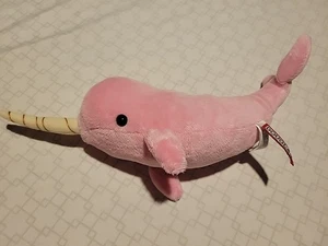 Douglas Narwall Plush Pink Stuffed Animal 13" long Small Toy - Picture 1 of 3