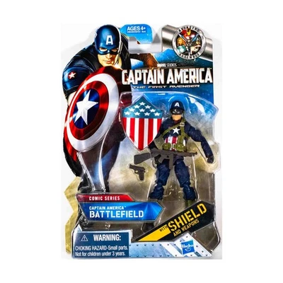 Figura de acción Hasbro Marvel Legends Capitán América Battlefield en muy buen estado+/casi nuevo Foto 1 de 2
