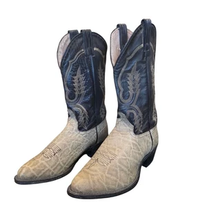 Abilene Herren Cowboystiefel 8,5 EE dunkelbraun hellbraun Leder Western exotischer Druck  - Bild 1 von 9