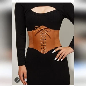 KORSETT SCHNÜRGÜRTEL COCO BRAUN STRETCH STATEMENT TAILLENGÜRTEL DRUCKKNOPFVERSCHLUSS DAMEN EINHEITSGRÖSSE - Bild 1 von 14