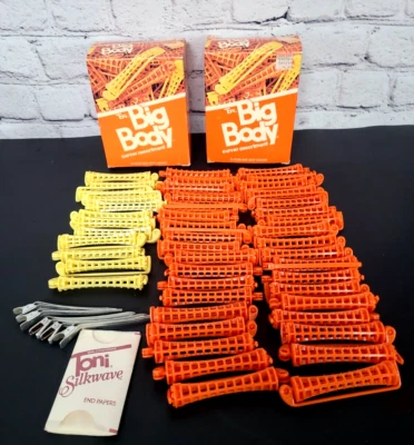 Vtg 80s Gillette Toni 50 Big Body Wide Perm Rods Curvers Hair Curler Assortment - Image 1 of 4