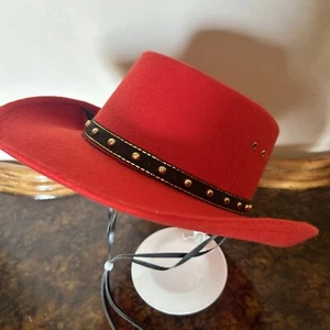 Red cowboy hat men’s or women’s size 59 USA 7 3/8 HTF - Picture 1 of 9