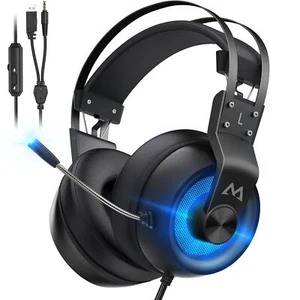 Mpow BH357A Cuffie da gioco cablate con luce LED Gaming con Microfono Noise - Photo 1/5