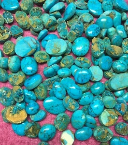 Schöner blauer Türkis ovaler Cabochon lose Edelstein 10-20 mm Großhandel Posten - Bild 1 von 4
