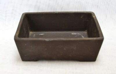 Bonsai Pot Rectangular small size 14x10x5cm  mud pots have warmth Vintage - Image 1 of 4