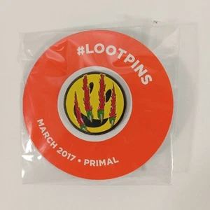 Lootcrate Lootpins March 2017 Primal Velociraptor Smiley Face Rip New Sealed - Picture 1 of 2