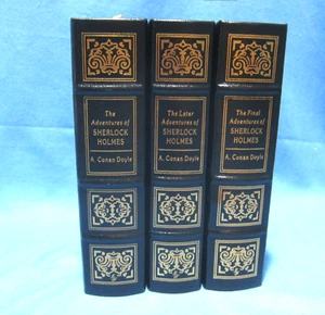 Complete Adventures of SHERLOCK HOLMES Arthur Conan Doyle EASTON Press 3 Vols VG - Picture 1 of 15