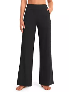 Wide Leg Pants for Women Yoga Dress Pants with Pockets High Waist Stretch Loo... - Picture 1 of 9