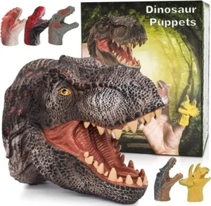 Dinosaur Hand Puppets, Dinosaur Toys Finger Puppets Soft Rubber,6 pc set New - Picture 1 of 9