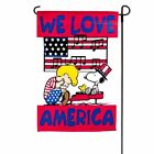 We Love America Snoopy Peanuts Gang Garden Flag12"X 18"Piano Music Schroeder?Nip