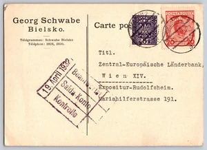 George Schwabe Bielsko Germany Telegram April 19 1932 Poland Confirm Receipt 500 - Picture 1 of 2