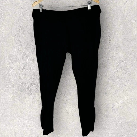 Nordstrom Black Front Seam Ankle Zipper Leggings Pull On Womens Size XL Stretch - Image 1 of 4