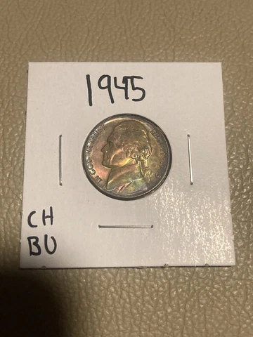 1945 5C Jefferson Silver Nickel CH BU MONSTER TONING Cover