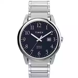Timex TW2W52200, Facile da leggere, Uomo, Espansione Silvertone, Indiglo, Data, NUOVO - Foto 1 di 2