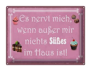 Blechschild Spruch 40x30 cm nervt wenn nichts süßes im Haus Deko Schild tin sign - Picture 1 of 5