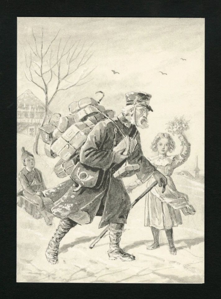 Switzerland 1986 Folded Postcard sc 789 Stamp Block of 4 City Postman - Image 1 of 3