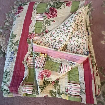 "1 Edredón Laura Ashley Home KING Rosa Floral Rosa Casa Núcleo Chic 99""x89""" Foto 1 de 4