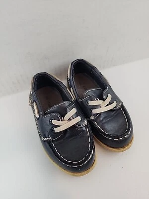 Carter’s Toddler Boy’s Size 6 Style IAN -CR Navy Blue Boat Shoes Used - Imagem 1 de 4