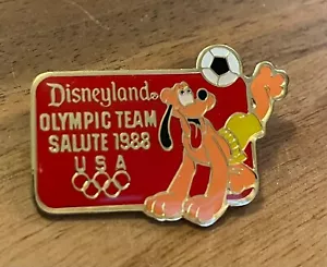 Disneyland Pluto Soccer Olympic Team Salute Seoul 1988 Olympic Pin - Picture 1 of 1