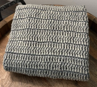 Funda de almohada Pottery Barn Villa 22” gris piedra, lino algodón texturizado NUEVO Foto 1 de 4