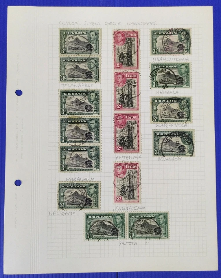 Ceylon Stamp Collection Postmarks Study Mounted in Graph Sheets/Pages - Image 1 of 4