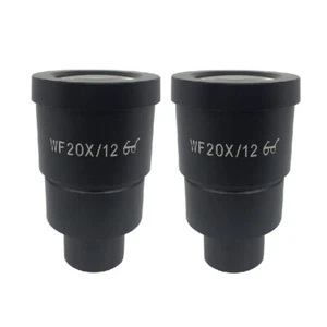 A Pair WF20X/12 High Eye-point Eyepiece for Stereo Microscope Wide Field WF20X - Picture 1 of 6