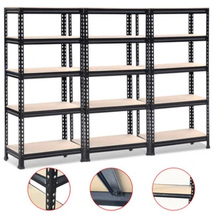 3 Units of Boltless Storage Rivet Shelving Warehouse Metal Frame MDF Board Racks - Picture 1 of 13