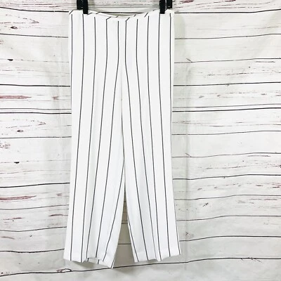 Pantalones Talbots para mujer Petite 8P blancos firma rayas tiro medio Foto 1 de 4
