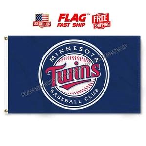 Minnesota Twins 3x5 FT Flag Man Cave Flag Old School Banner USA FREE Shipping - Picture 1 of 16