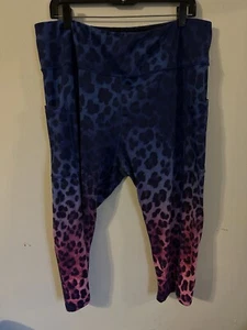 Miami Fitwear Leggings 2x Purple/pink Activewear Workout Yoga  Made In USA - Picture 1 of 4
