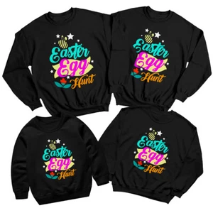 Family Egg Hunt Happy Easter Sweatshirt Jumper Cute Festival Matching Outfit #ED - Picture 1 of 27